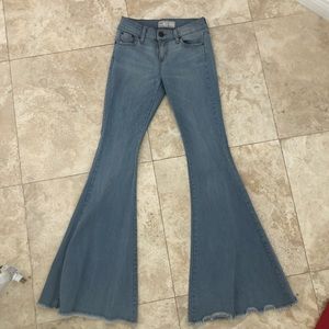 flare free people jeans light wash